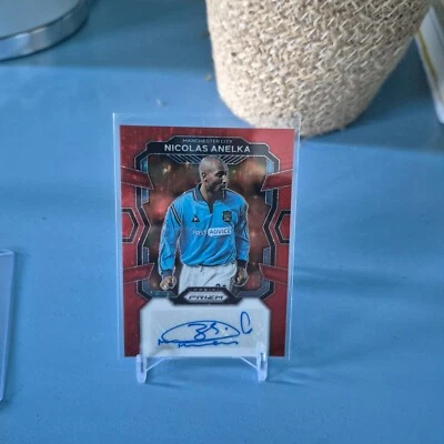 Nicolas Anelka Manchester City France Panini Prizm Red Auto 23-24 - Image 1 of 3