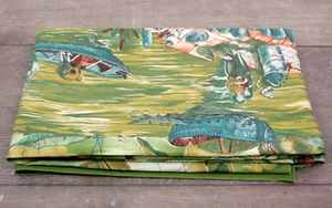 Vtg 50s Seaside / Port Novelty Print Fabric Piece 3 Yards 1950s Cotton Ocean - Picture 1 of 9