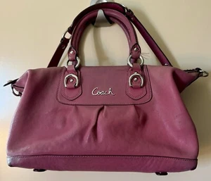 Nice Coach Pink Fuchsia Satchel Leather Handbag F15445 READ - Picture 1 of 11