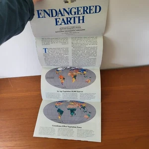 Mapa del mundo de 1988 de colección de la National Geographic Society y Tierra en peligro de extinción - Imagen 1 de 5