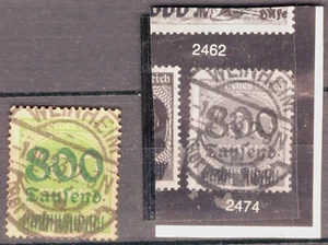 ALEMANIA, MI # 307, 800 Tsd AUF 500 M, GABINETE WEINHEIM 1.10.23, CERTIFICADO EN LA PARTE POSTERIOR - Imagen 1 de 2