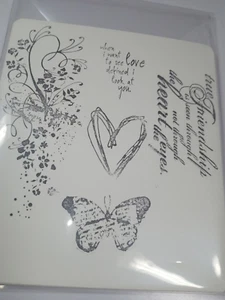 5er Set Stempel Liebe/Herz/Blumen/Schmetterling - Bild 1 von 2