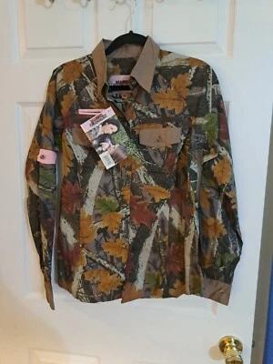 Camisa Master Sportswoman Mujer Grande Resistente Exterior Equipo Botón Delantero Camuflada  Foto 1 de 4