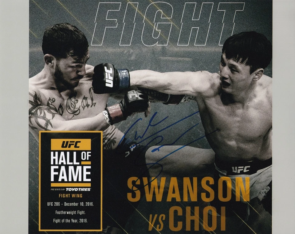 CUB SWANSON SIGNED AUTO'D 8X10 PHOTO MMA UFC 206 VS DOO HO CHOI HOF FIGHT - Image 1 of 1