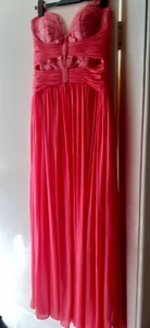 Forever unique coral Cecilia evening/prom maxi dress size 14 - Picture 1 of 10