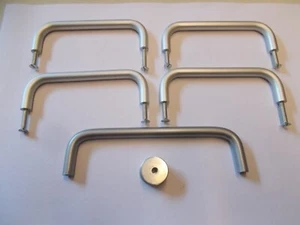 Möbelgriffe a. Aluminium, Bohrabstand 96 mm, 4 Stück, 2 Schrankhalter, #X- 12-30 - Imagen 1 de 4