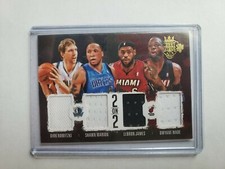 🔥🔥2014-15 Panini Court Kings 2on2 Lebron James Dirk Nowitzki Quad Patch Rare!!