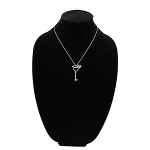 Claire’s Heart Key Pendant Necklace Women’s Silver Faux Stones 11.5” Long Closed - Bild 1 von 11