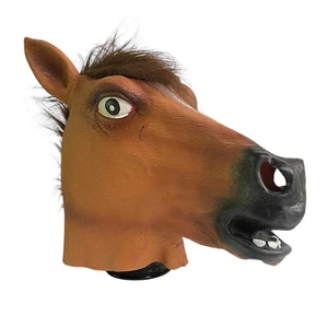 Latex Horse Mask - Halloween Costume - Theatre Prop - Cosplay - Faux Fur - Picture 1 of 6