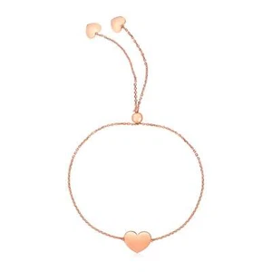 Pulsera Corazón Ajustable Oro Rosa 14k (0,90 mm) - Imagen 1 de 5
