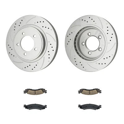 Front Drilled Brake Rotors Pads For 2006-2010 Ford Explorer Mercury Mountaineer - Image 1 of 4