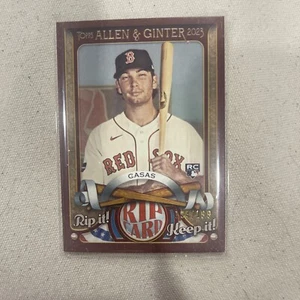 2023 Topps Allen & Ginter Triston Casas RC Rip Card RC-TC #194/199 RIPPED - Picture 1 of 2