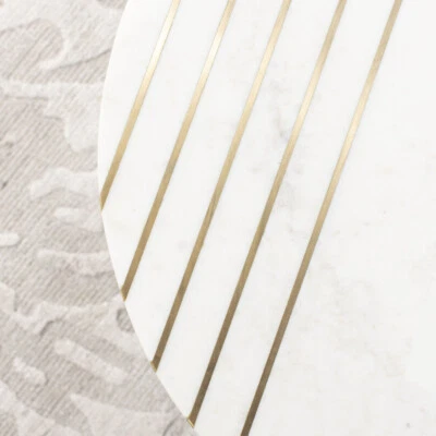 Mesa redonda de mármol SAFAVIEH Valerie | Blanco/Latón | Foto 1 de 4