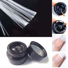 10pcs Silk Fiberglass Nail Art Acrylic Tips Extension + 5ml Fiber Base Coat Gel