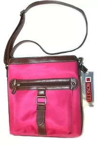Rosetti Crossbody Purse Crimson/Brown Trim - Picture 1 of 3