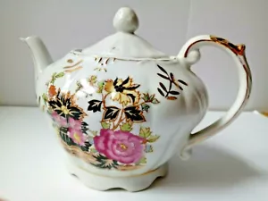 Vintage Porcelain Musical Floral Teapot Japan Music box. Music box works well. - Picture 1 of 9