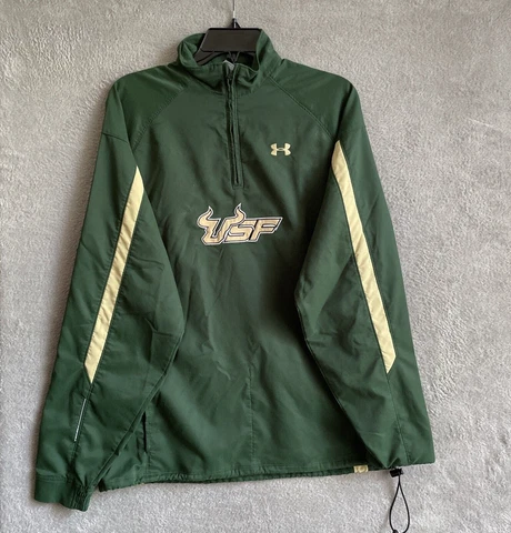USF Bulls Under Armour Jacket Adult Medium Green NCAA Long Sleeve 1/4 Zip Cover