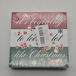 It's Beginning To Look A Lot Like Christmas Wall Decor Square Sign 5x5 In. - Picture 1 of 5
