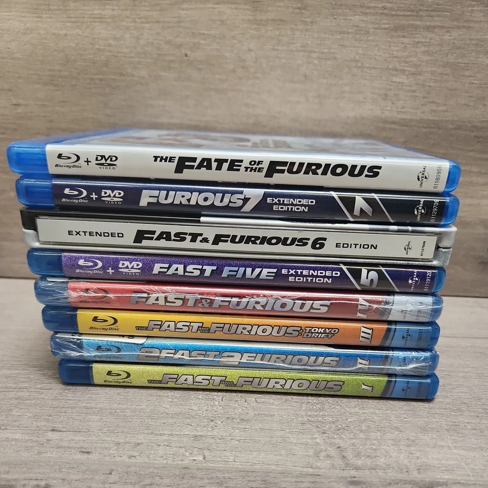 Fast & Furious 1-8 Blu-Ray LOT - No Digital Codes - Used - Collection Foto 1 de 1