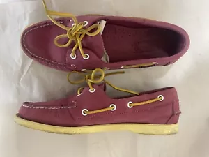 Sebago Docksides Docksiders Siders Ross Island Magenta Boat Shoe Loafer 10 M Top - Picture 1 of 11