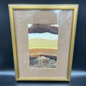 Betty Moore Lofquist Paper Collage Abstract Landscape Original Art VTG Signed - Picture 1 of 9