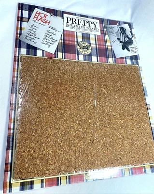 Preppy Bulletin Board New In Plastic Cork Includes 2 Map Pins Workman Publishing - Image 1 of 4