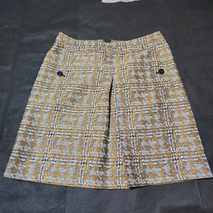 Falda Nine West para mujer talla 8 hasta la rodilla forrada bolsillos plisados geométricos línea A - Imagen 1 de 6