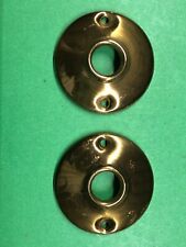 Rosette New Vintage Doorknob Matching Pair  2-1/4"   Round Solid Brass   (M1128)