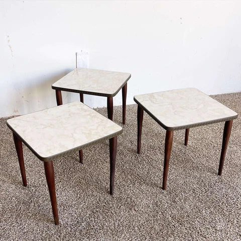 Mid Century Modern Square Stacking/Nesting Tables Cover