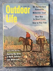 Outdoor Life Magazine January,1959 ~ Kamoshika, Midwinter Trout, Crows, Fish - Picture 1 of 3