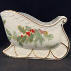 Mikasa Fine Porcelain Holiday Bloom Sleigh  Ivory Colored With Holly And Berriee