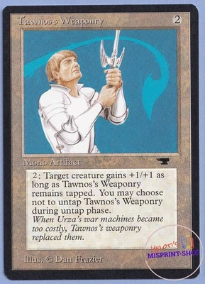 Tawnos's Weaponry Mtg MISPRINT. Activation cost symbol shadow shifted down - Imagen 1 de 4