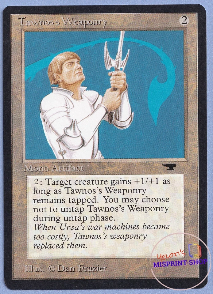 Tawnos's Weaponry Mtg MISPRINT. Activation cost symbol shadow shifted down - Imagen 1 de 4