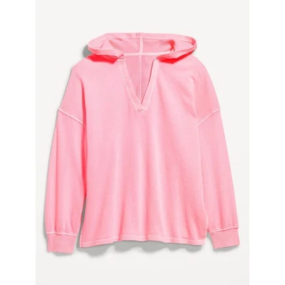 Sudadera con Capucha Old Navy Grande Terry Francés Rosa Neón Pequeña Foto 1 de 4