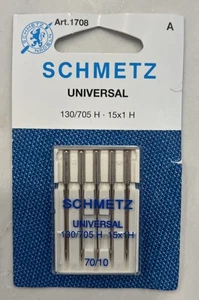 Agujas universales para máquina de coser Schmetz Art.1708 #70/10 130/705H NUEVO - Imagen 1 de 2