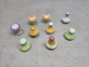 9 boutons céramique peints colorés armoire design Siro état d'usage PAS DE VIS - Photo 1/18