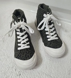 Rocket Dog Jazzin High Top Sneakers Lace Up Side Zipper Black/Green Women's 7.5 - Picture 1 of 5