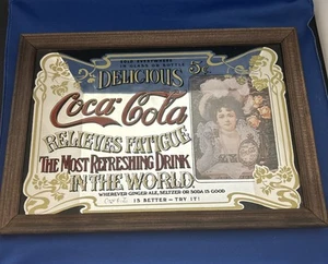 Vintage Coca-Cola 5¢ Mirror Sign– Classic Soda Fountain Design-England- 9"x13" - Picture 1 of 5