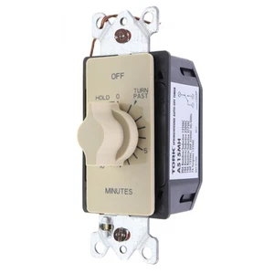 INTERRUPTOR TEMPORIZADOR EN PARED APAGADO AUTOMÁTICO TORK A515MH CON RETENCIÓN, 15 MINUTOS, MARFIL - Imagen 1 de 4