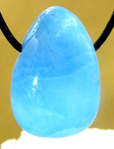 ARAGONIT  BLAU   natur TROMMELSTEIN gebohrt  Anhänger   Nr.2 - Bild 1 von 2