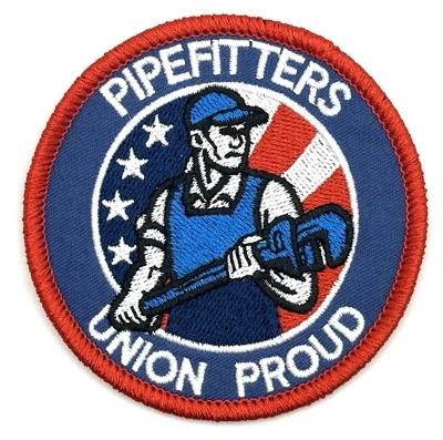 American Pipefitters Union Proud Patriotic Flag USA Iron On Sew On Patch
