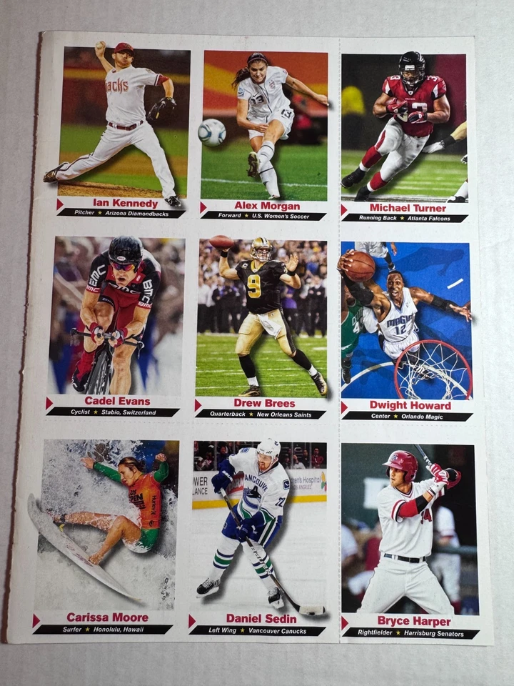 Hoja completa SI for Kids 2011 sin cortar -Alex Morgan/Carissa Moore/Bryce Harper Foto 1 de 4