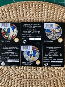 USA Mint, AmericArt, coloriert, 2025, 1oz, 999 Silbermünzen in Boxen mit COA's.  - Bild 1 von 7