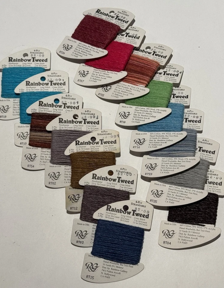 Rainbow Gallery RAINBOW TWEED-Lot Of 14 Skeins For Needle Arts - Image 1 of 3