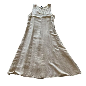 Eileen Fisher Women’s Sz L Long Maxi Linen Blend Sleeveless Dress - Picture 1 of 7