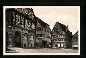 Waiblingen, Marktplatz mit Cafe und Geschäften, Ansichtskarte  - Picture 1 of 2