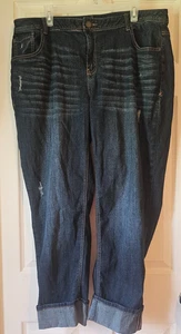 Jeans Lane Bryant leggermente invecchiati gamba dritta orli con polsini 5 tasche taglia 20 - Foto 1 di 11