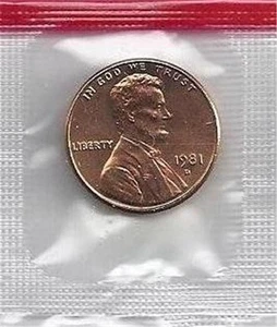 BU ROLL OF 1981-D CENTS - Picture 1 of 1