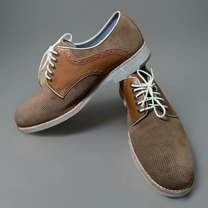 Johnston & Murphy Saddle Shoes Men's 8.5W Brown Leather Nubuck Golf Derby - Picture 1 of 7