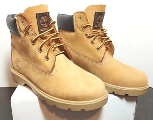 Timberland Boots Premium Leather Boy's Size 2.5 Wheat Nubuck Waterproof New - Picture 1 of 7